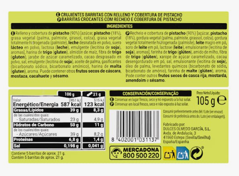 🆕 ¡Han vuelto las barritas de pistacho de Mercadona! 🌰💚