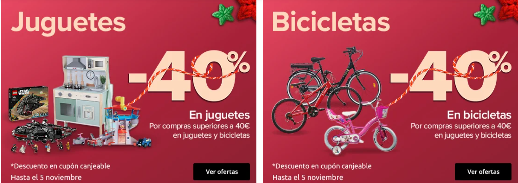 40 % de descuento en Juguetes y Bicicletas Carrefour (hasta el 5 de noviembre de 2025) 40 % de descuento en Juguetes y Bicicletas Carrefour (hasta el 5 de noviembre de 2025)