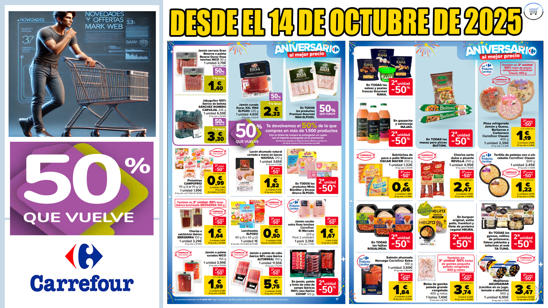 Catálogo Carrefour del 14 al 27 de octubre de 2025: 2x1, 50% que vuelve y precios imbatibles