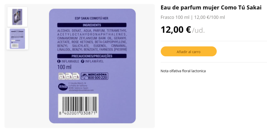 Eau de Parfum Como Tú Sakai Mujer (Noviembre 2025)