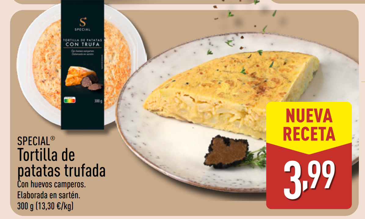 Tortilla de patatas trufada de ALDI: nueva receta y más sabor por 3,99 €