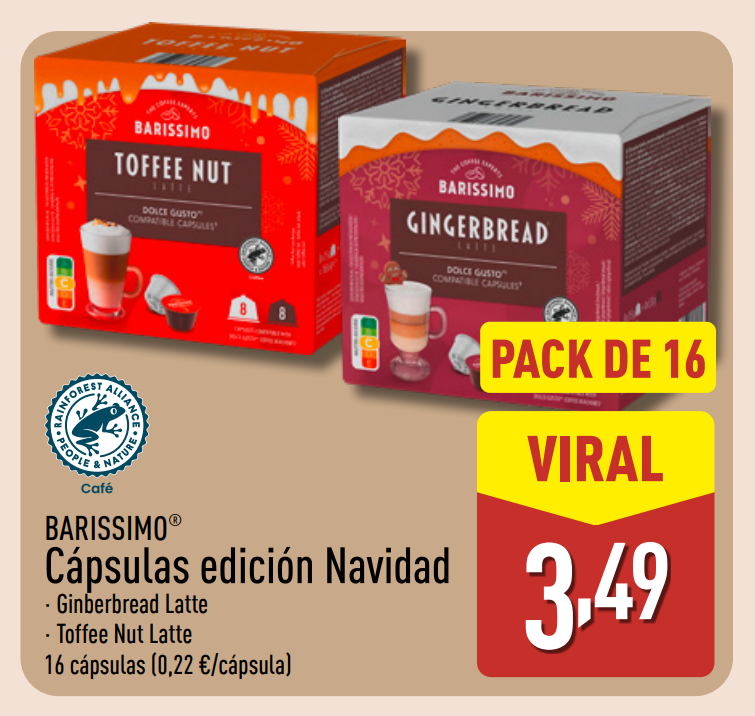 Arissimo® Cápsulas Edición Navidad en ALDI: El pack viral de 16 unidades por solo 3,49 € Arissimo® Cápsulas Edición Navidad en ALDI: El pack viral de 16 unidades por solo 3,49 €