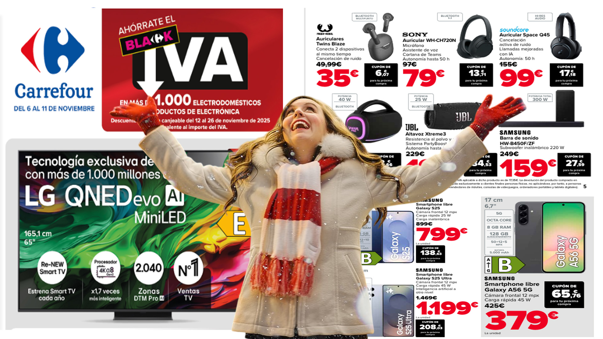 Catálogo Carrefour “Ahorra el IVA” del 6 al 11 de noviembre de 2025 descuentos del 21 % en alimentación, limpieza y hogar