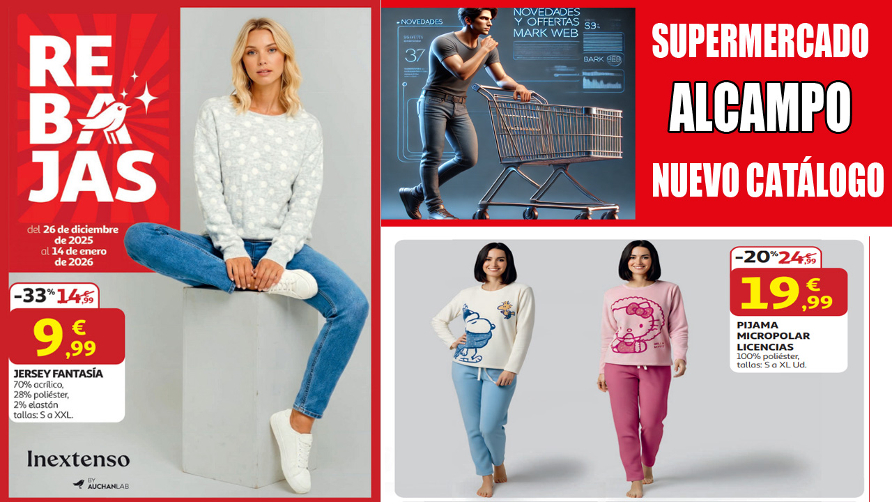 Catálogo de rebajas de Alcampo del 26 de diciembre al 14 de enero de 2026