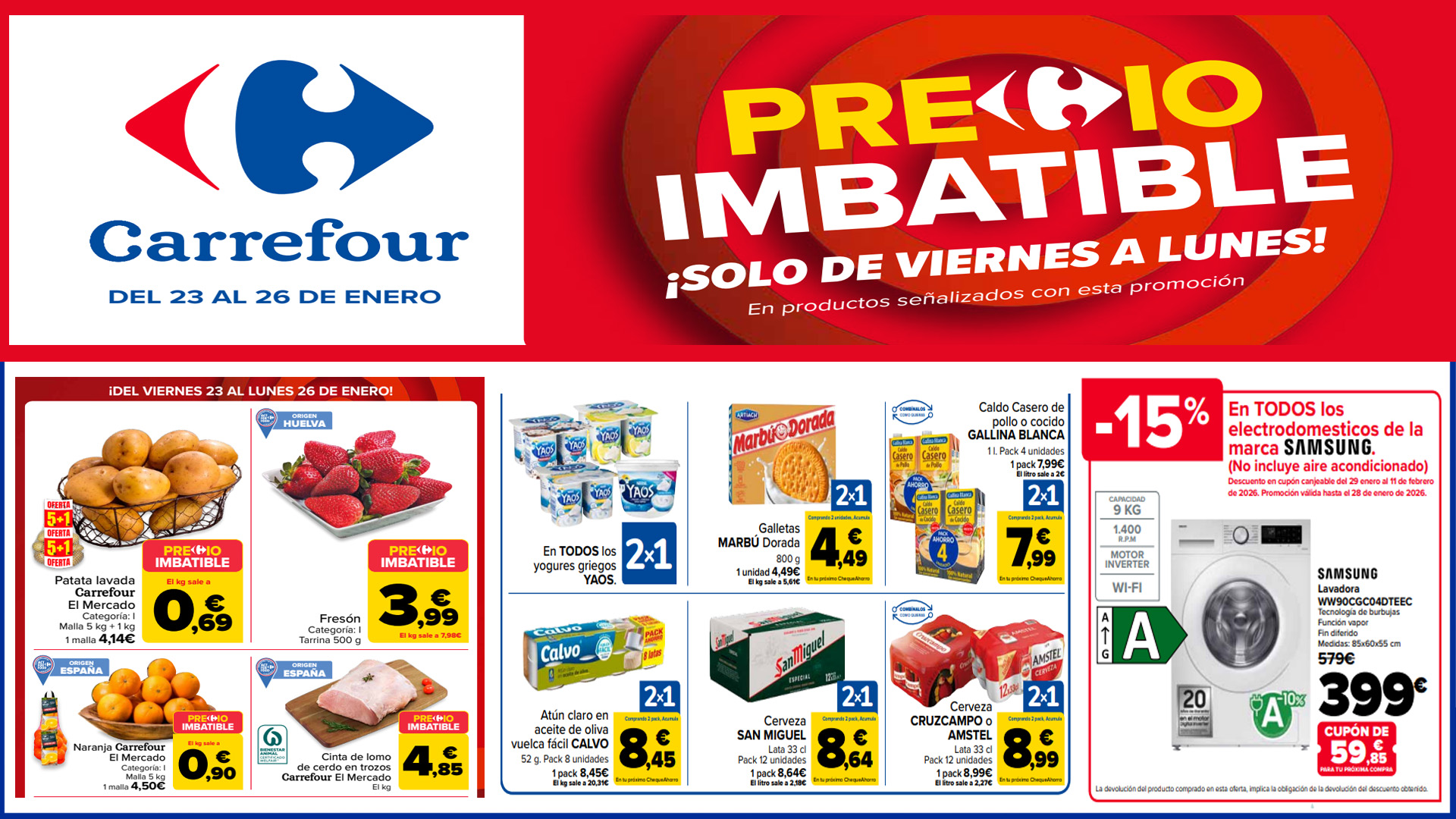 Precios Imbatibles Carrefour Del 23 Al 26 De Enero De 2026 Precios Imbatibles Carrefour del 23 al 26 de enero de 2026