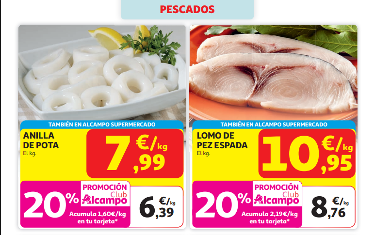 Ofertas en pescados de Alcampo en el nuevo catálogo “Cocina menos, disfruta más”