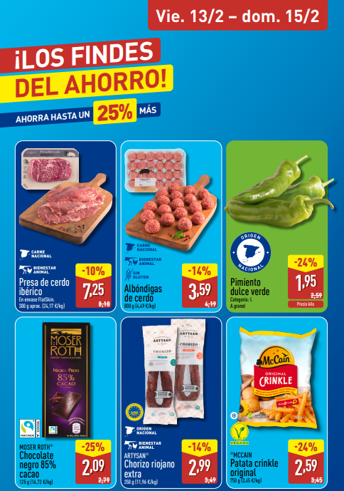 Los Findes del Ahorro en ALDI: grandes descuentos del viernes 13 al domingo 15 de febrero