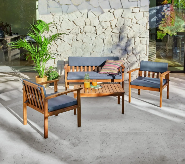 Conjunto de Jardín Set Café Java en Carrefour: Oferta en muebles de jardín de madera para 4 plazas