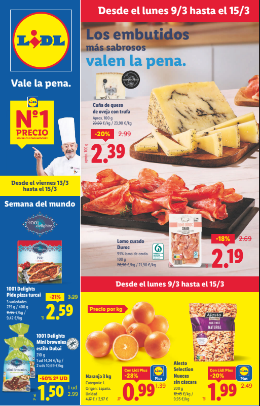 Folleto Lidl Alimentación del 9 al 15 de marzo de 2026