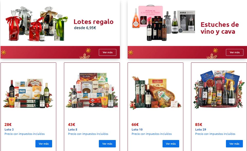 Cestas de Navidad Carrefour 2025: precios, modelos y qué incluyen