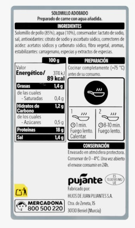Solomillos de pollo adobados de Mercadona: precio, ingredientes y cómo cocinarlos (450 g por 3,83 €)