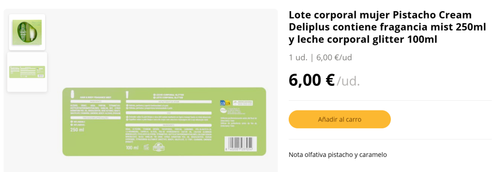 Lote corporal mujer Pistacho Cream Deliplus