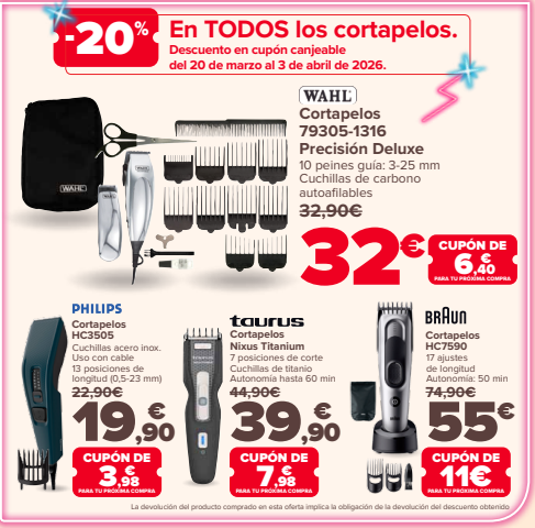 -20% en TODOS los cortapelos por el Día del Padre en Carrefour