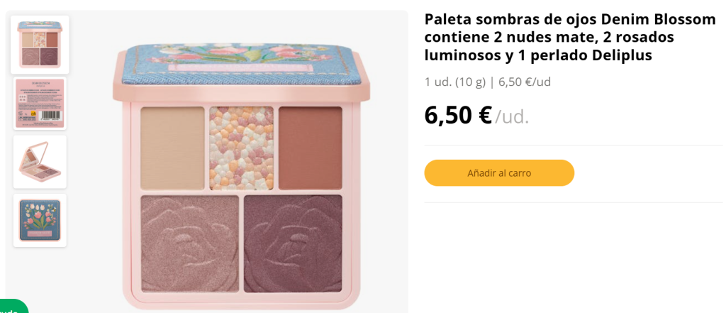 Paleta de sombras Denim Blossom de Mercadona