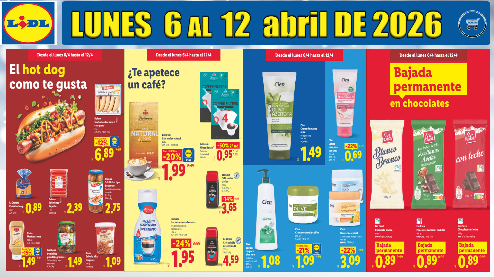 Folleto alimentación de Lidl del 6 al 12 de abril de 2026 Folleto alimentación de Lidl del 6 al 12 de abril de 2026: ofertas TOP en comida y básicos