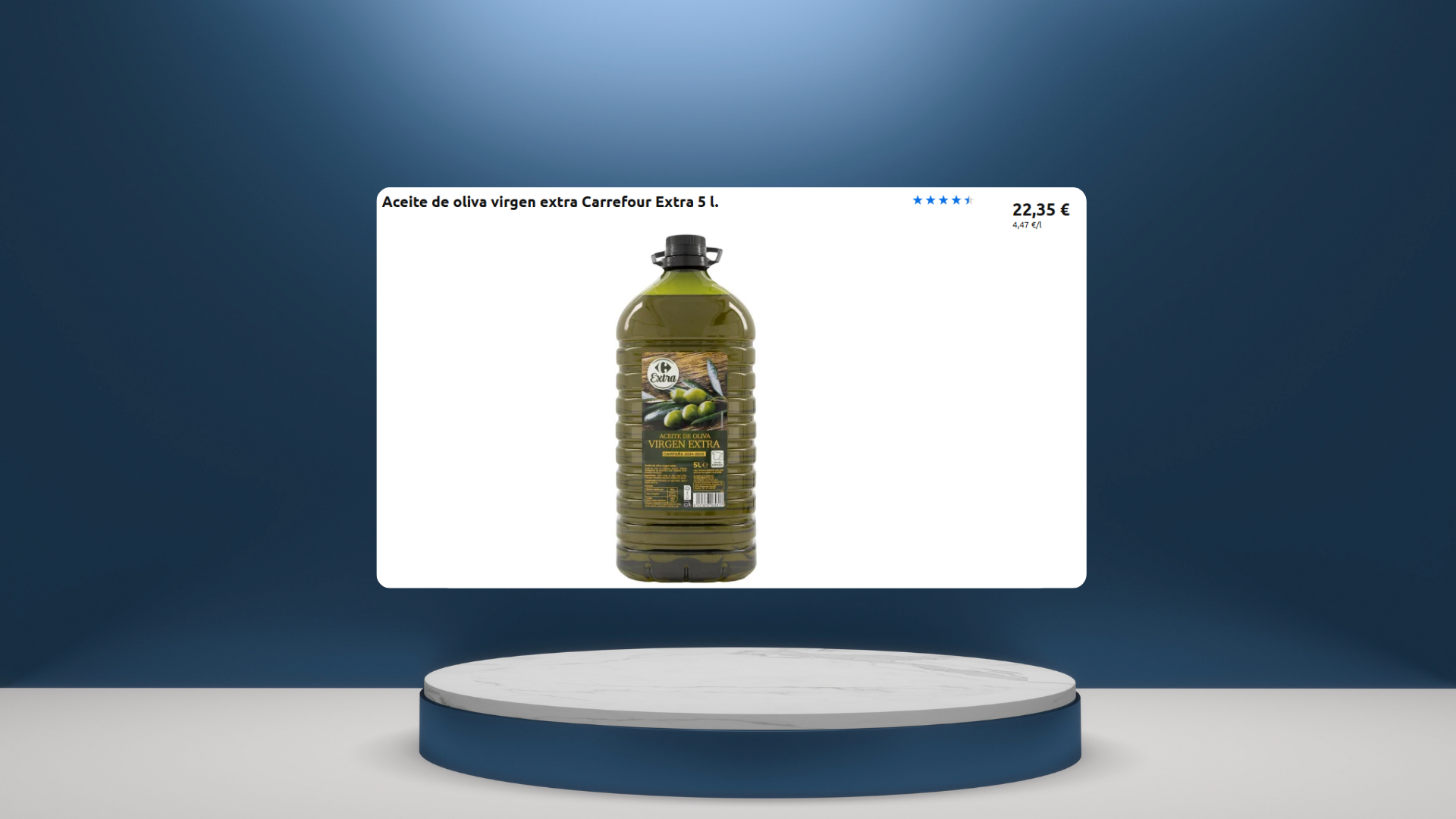 Precio aceite de oliva virgen extra Carrefour 5 litros en septiembre de 2026