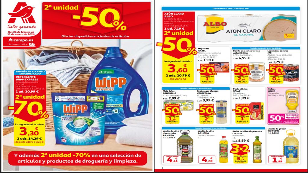 Segunda unidad al 70% en Alcampo hasta el 11 de marzo de 2026