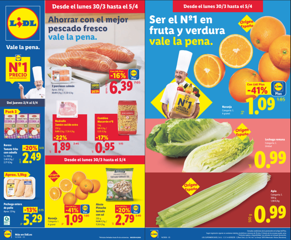 Catálogo alimentación Lidl del 30 de marzo al 5 de abril de 2026