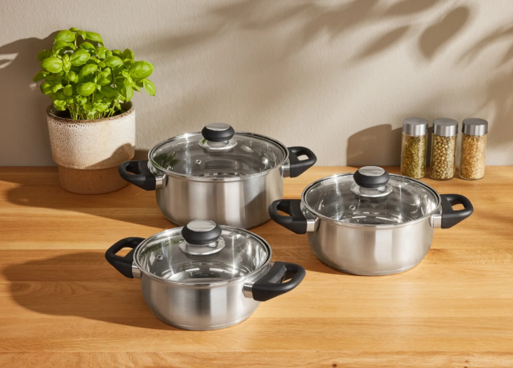 Set de ollas de acero inoxidable Lidl (6 piezas – 17,99€)