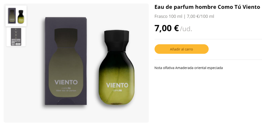 Eau de parfum hombre Como Tú Viento