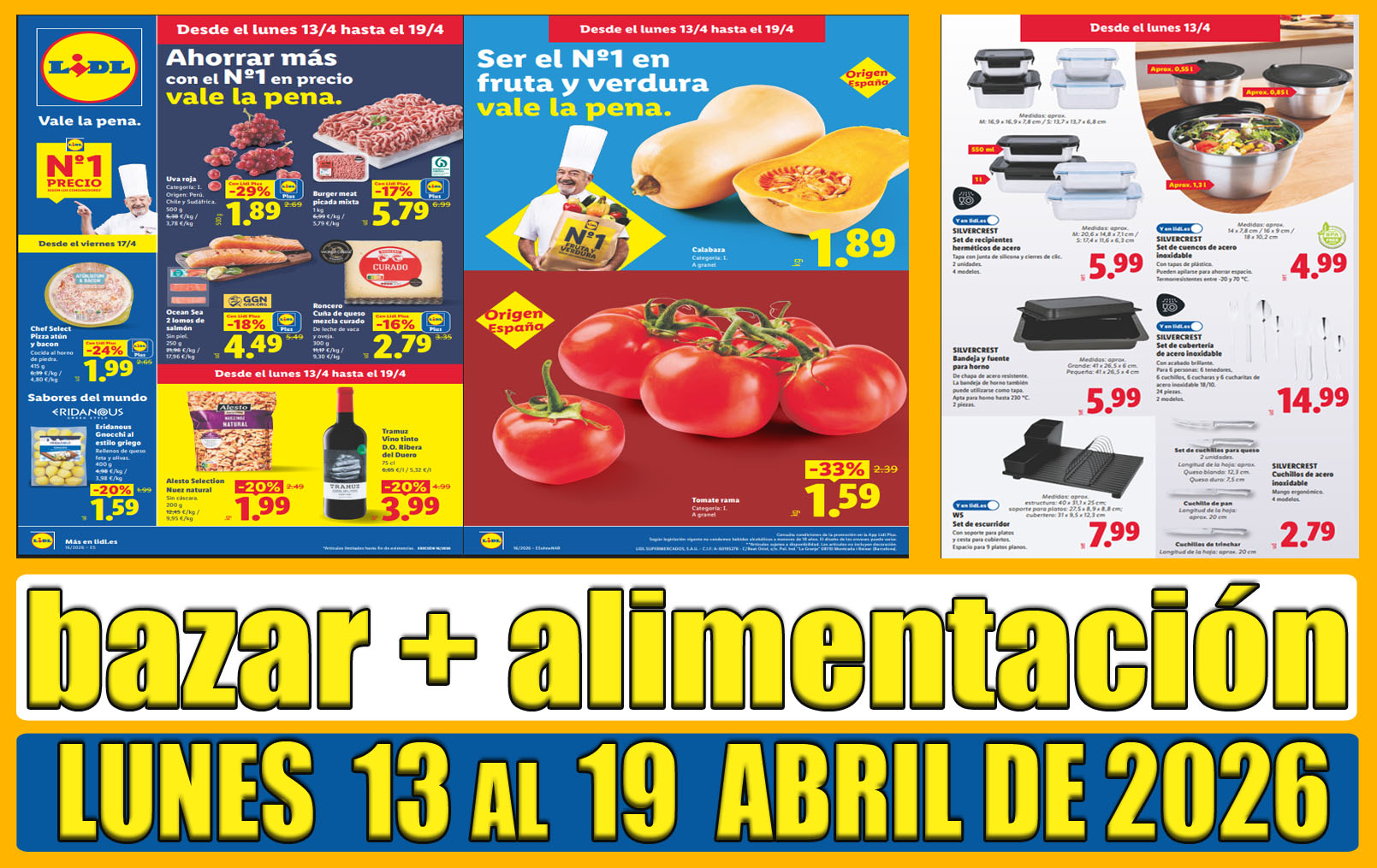 Bazar y alimentación LIDL del 13 al 19 de abril de 2026