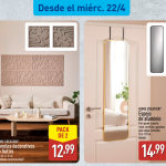 Paneles decorativos de fieltro y espejo de aluminio.