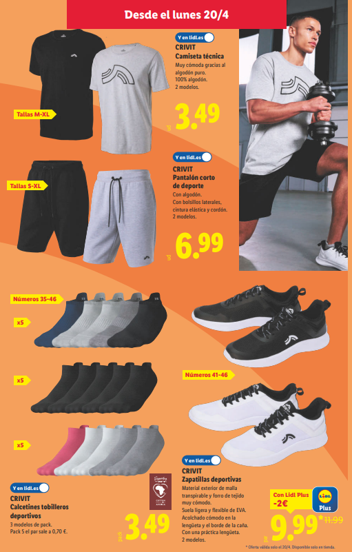 Prepárate para el gym con Lidl: ropa deportiva CRIVIT desde 3,49€