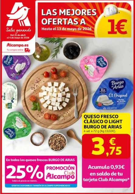 Ofertas Alcampo hasta el 13 de mayo de 2026: productos a 1€, frescos baratos y grandes descuentos