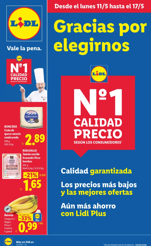 Folleto Lidl Alimentación del 11 al 17 de mayo de 2026
Folleto Lidl Bazar del 11 al 17 de mayo de 2026