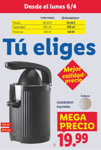 Exprimidor SilverCrest en Lidl
