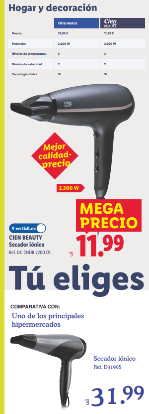 Secador iónico barato en Lidl