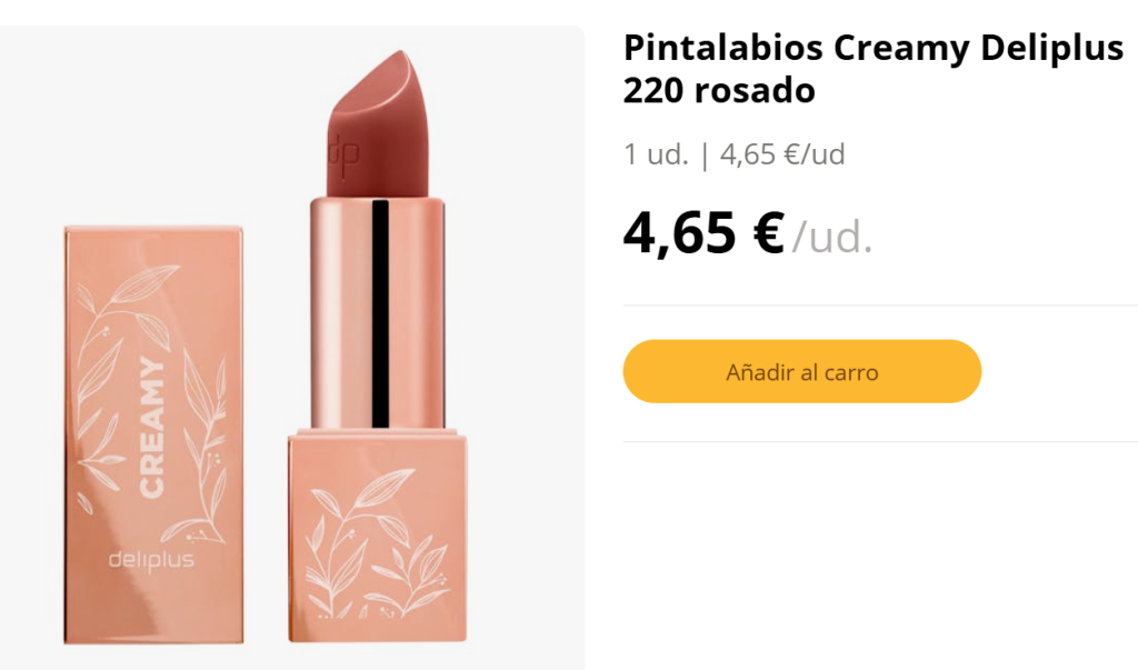 Pintalabios Creamy Deliplus 220 rosado: labios hidratados y efecto glow