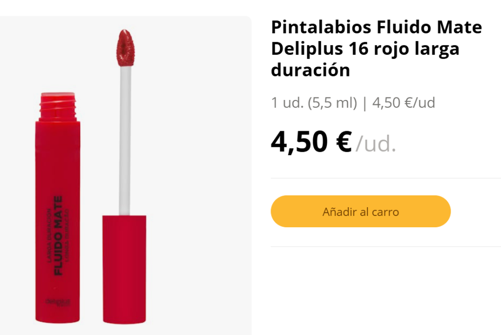 Pintalabios Fluido Mate Deliplus 16 rojo: el rojo intenso de larga duración que busca todo el mundo