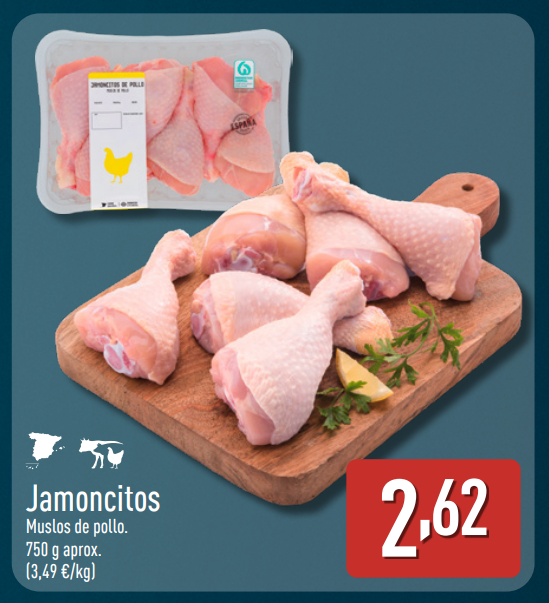 Oferta de jamoncitos de pollo en ALDI desde el 18 de mayo