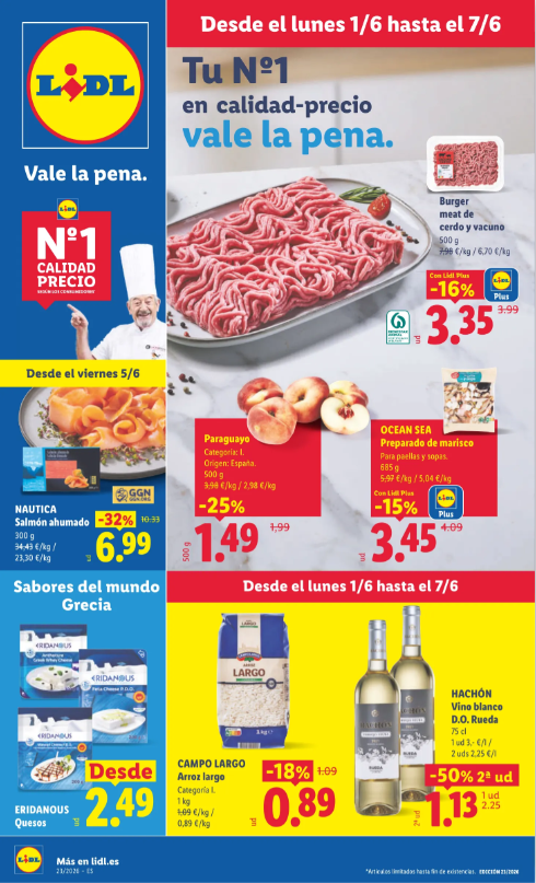 Folleto Lidl Alimentación del 1 al 7 de junio de 2026