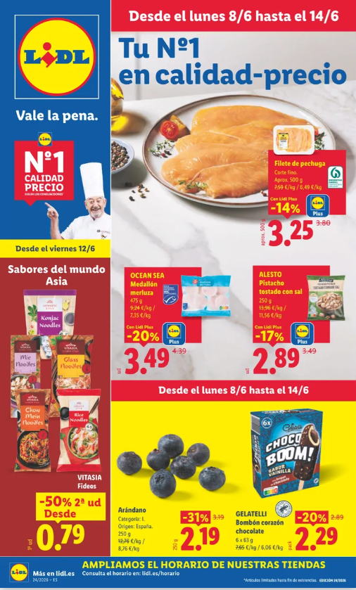 Folleto Lidl Alimentación del 8 al 14 de junio de 2026