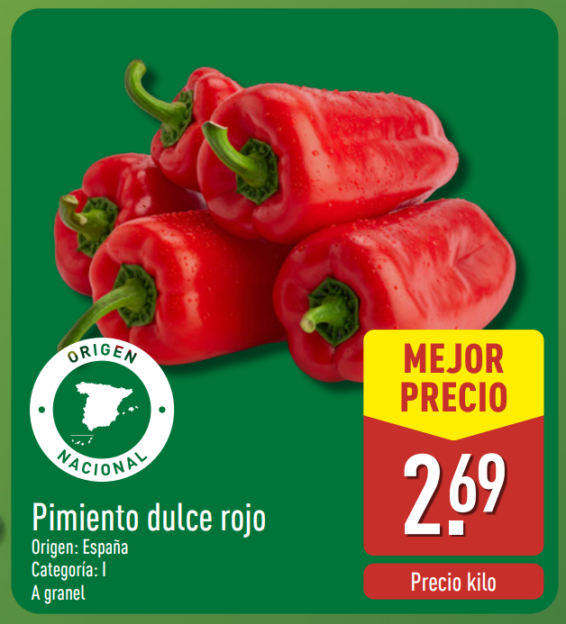 Pimiento dulce rojo de origen nacional en ALDI: sabor, color y frescura al mejor precio