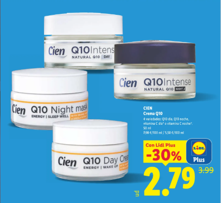 Lidl lanza una de sus cremas faciales más populares por menos de 3 euros: la gama Cien Q10 vuelve desde el 8 de junio de 2026
