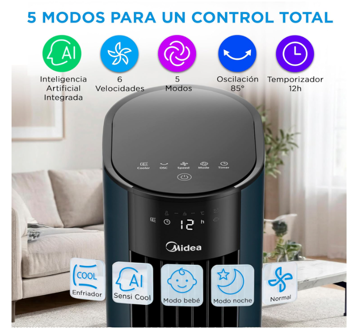 Amazon lanza una oferta flash en uno de los climatizadores más vendidos de 2026: el Midea 3 en 1 con depósito de 7 litros