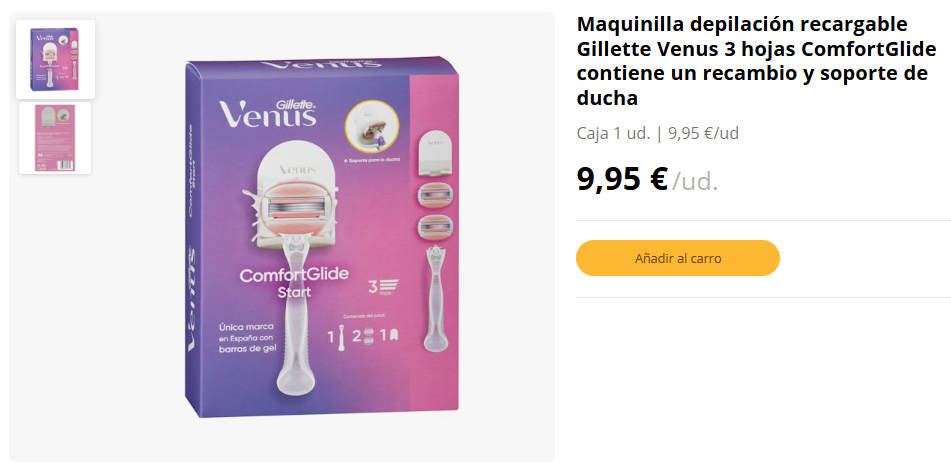 Mercadona incorpora a su perfumería una maquinilla recargable Gillette Venus por menos de 10 euros