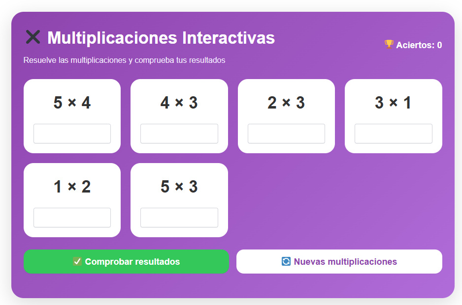 Multiplicaciones Básicas Online