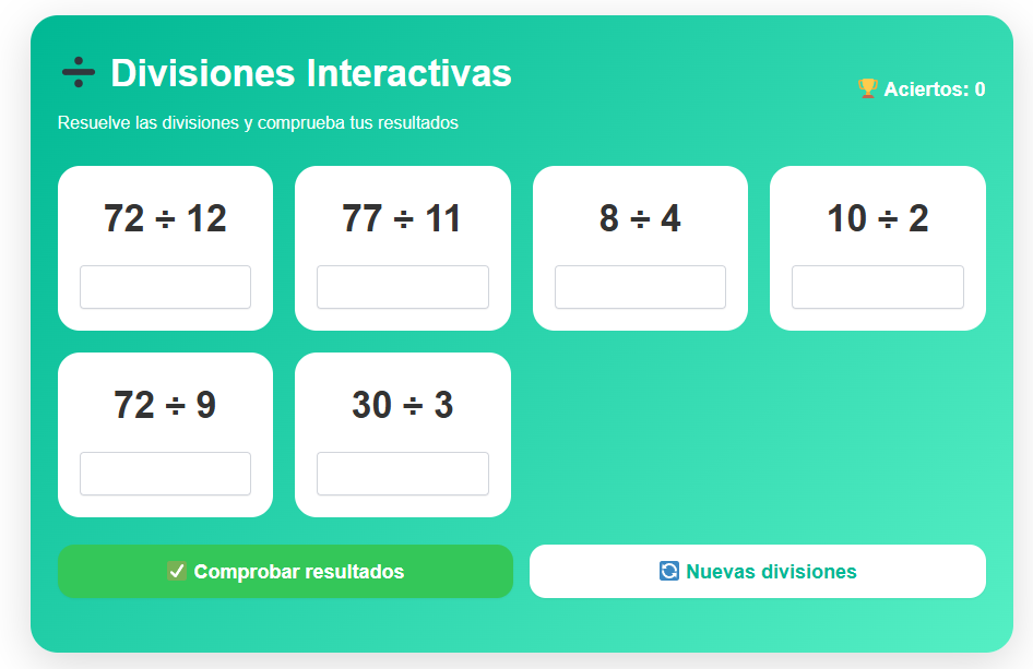 Divisiones Básicas Online para Niños: Aprende a Dividir Jugando