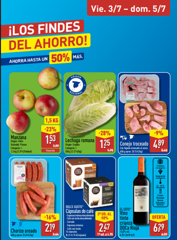 Ofertas del fin de semana en ALDI del 3 al 5 de julio de 2026