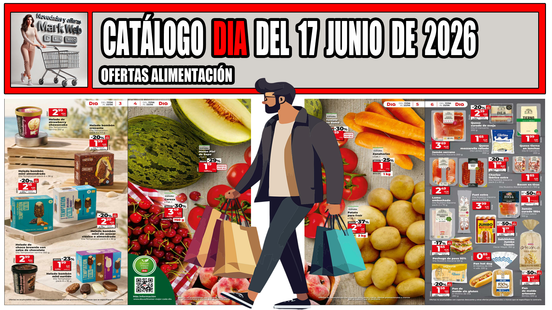 Nuevo catálogo DIA del 17 al 23 de junio de 2026: helados Temptation, fruta de verano, carnes y grandes descuentos