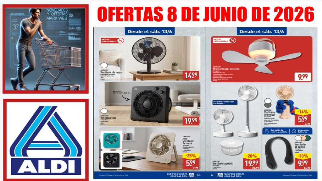Catálogo ALDI del 8 al 14 de junio de 2026: ofertas en alimentación, helados, jardín, climatización y especial Grecia