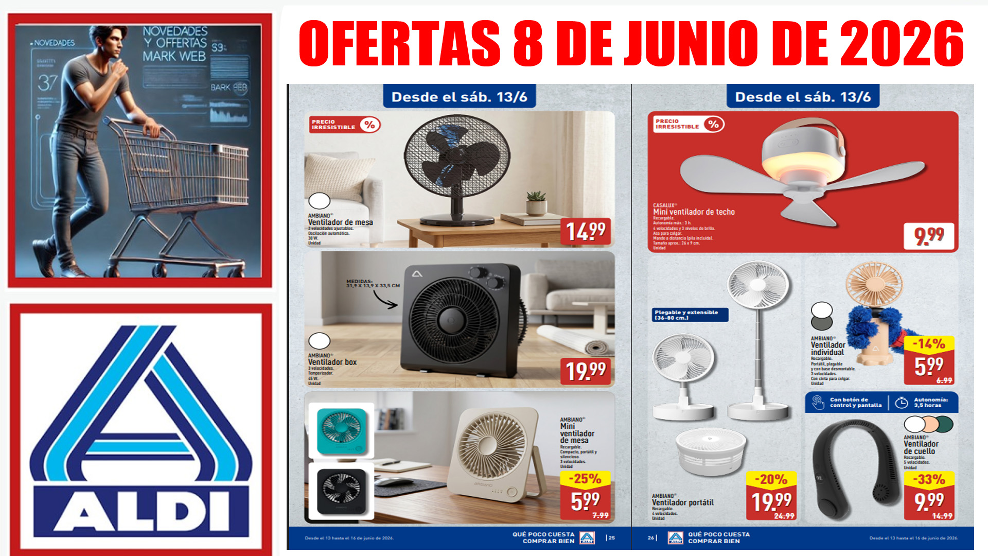 Catálogo ALDI del 8 al 14 de junio de 2026: ofertas en alimentación, helados, jardín, climatización y especial Grecia