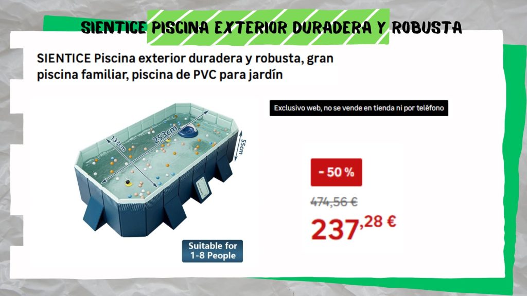 Rebaja en Leroy Merlín esta gran piscina familiar SIENTICE de PVC resistente al 50%