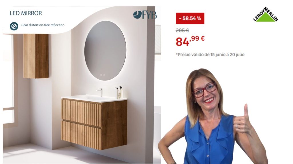 espejo LED redondo Feel Your Bath de 80 cm