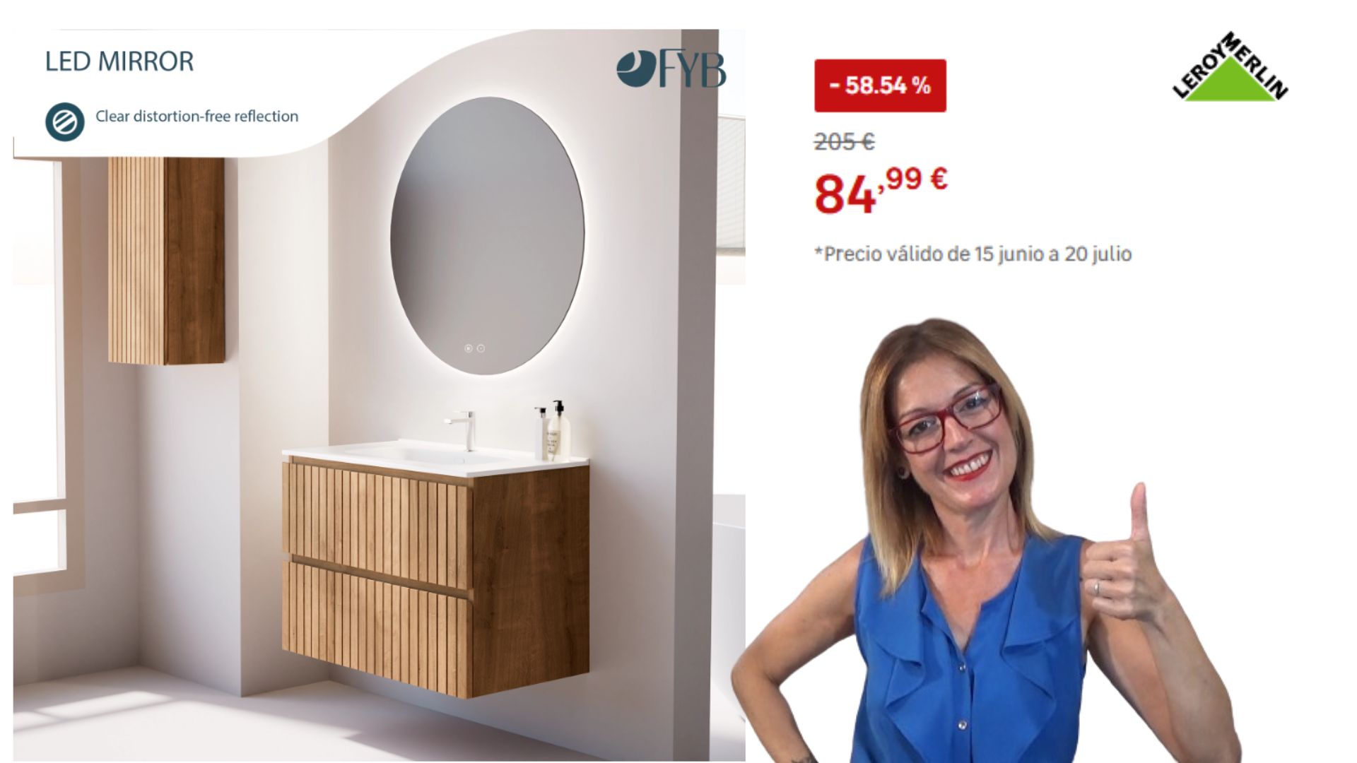 espejo LED redondo Feel Your Bath de 80 cm espejo LED redondo Feel Your Bath de 80 cm