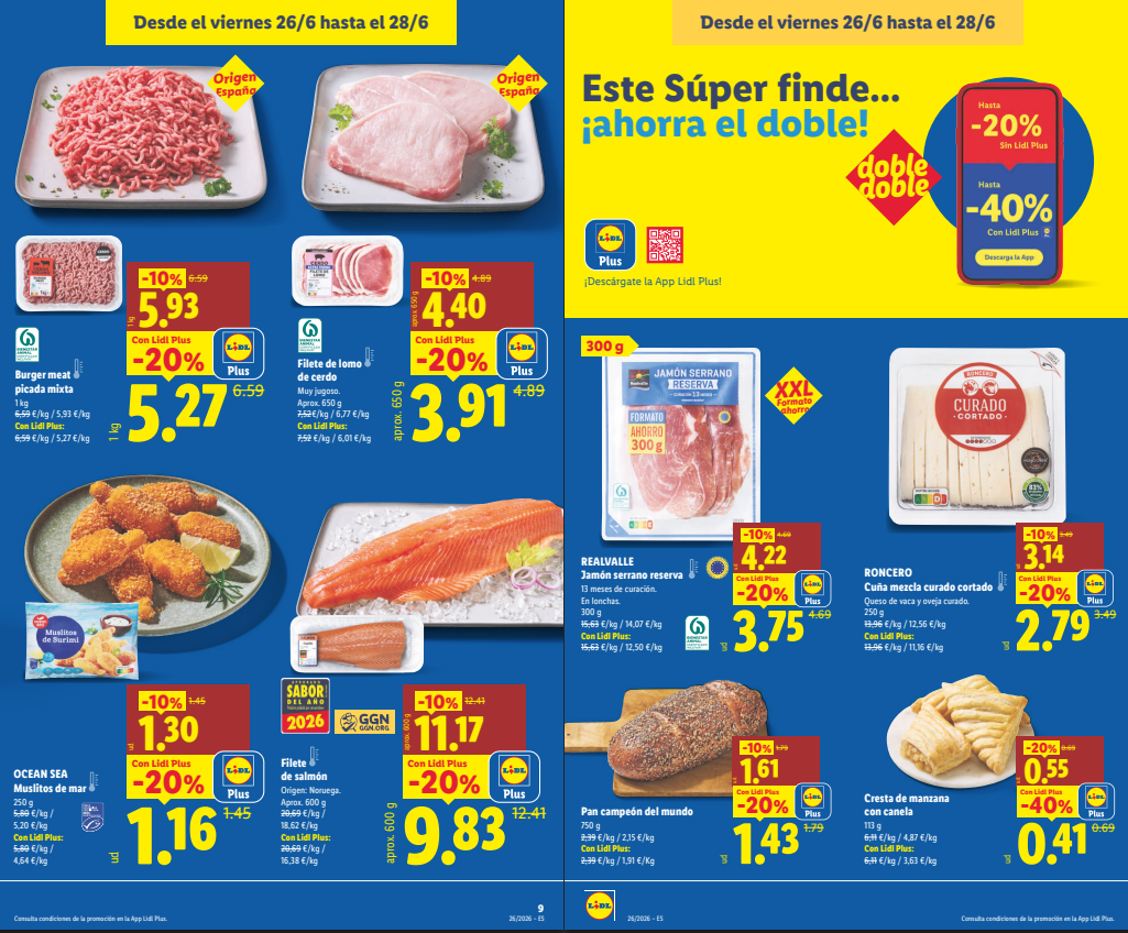 las mejores ofertas de alimentación y Lidl Plus